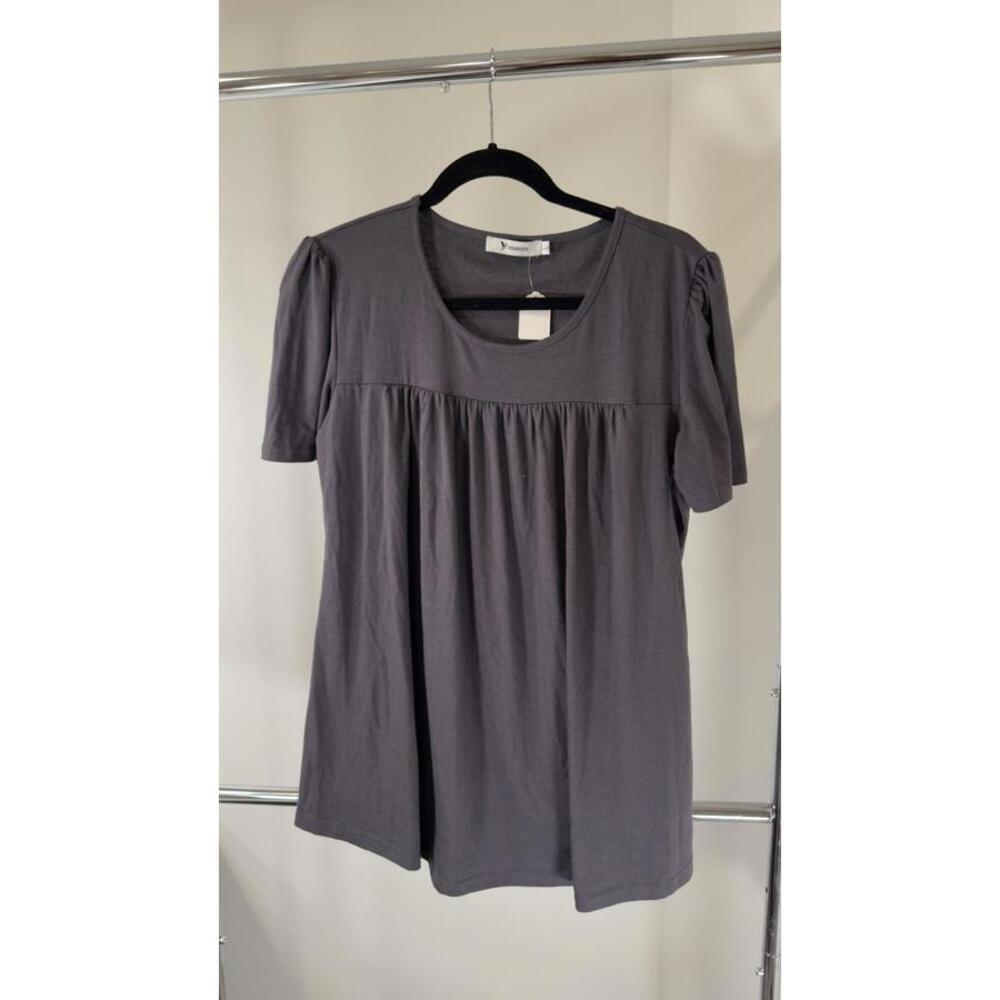 Yidarton Women's Casual Short Sleeve Top - Gray